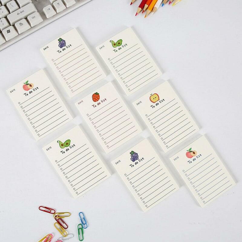 50 Sheets Cute Fruit Bear Memo Pad Kawaii Simple Girly Do Diary Scheduler Paper Notes Sticky List Heart Decorative Girl DIY M3H7