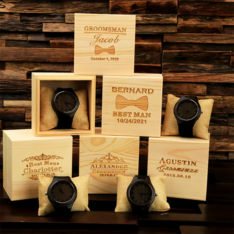 BOBobbo-パーソナライズされた木製の時計,結婚式のギフトに最適