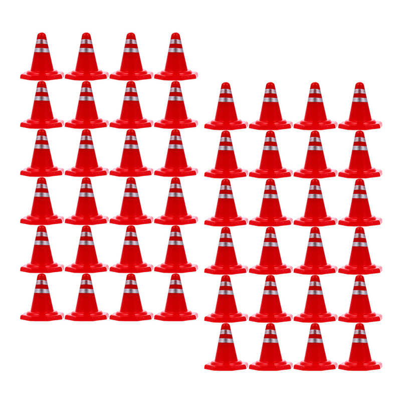 60Pcs Miniature Small Road Cones Signs Learning Cones Toys Roadblock Small Road Cones Signs Learning Signs Road Parking Signs