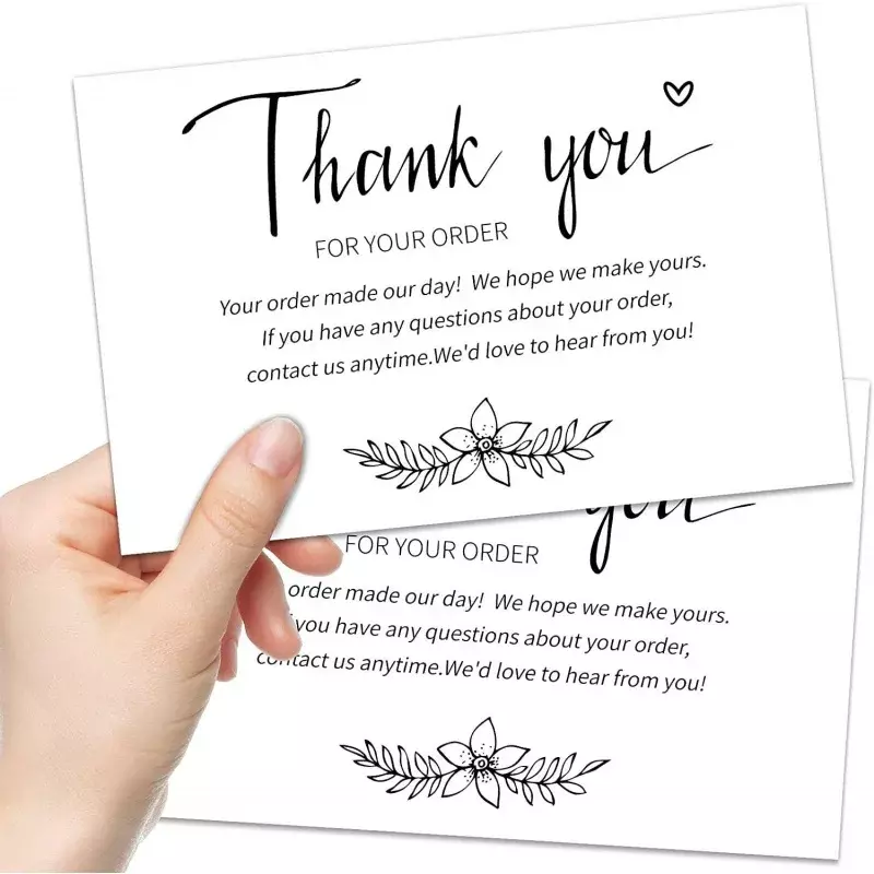 Dépliant de carte de remerciement personnalisé pour les entreprises, produit personnalisé bon marché, carte Only avec logo, carte de remerciement