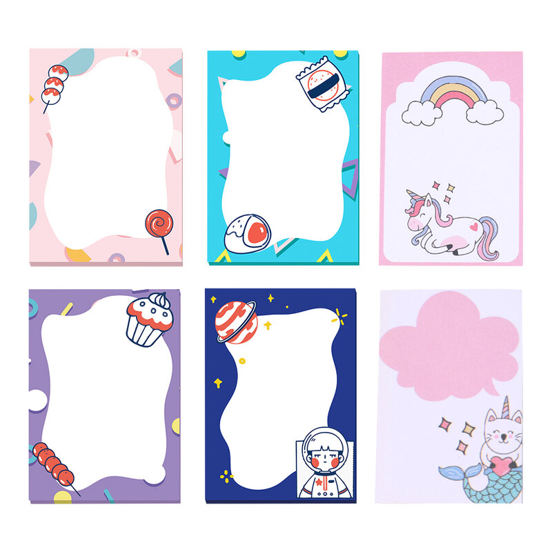 Fancy Cute 3D Memo Pads Cool Kawaii Space Unicorn Sticky Notes Post Notepad Back to School Girl Stationery Office Supply Planner