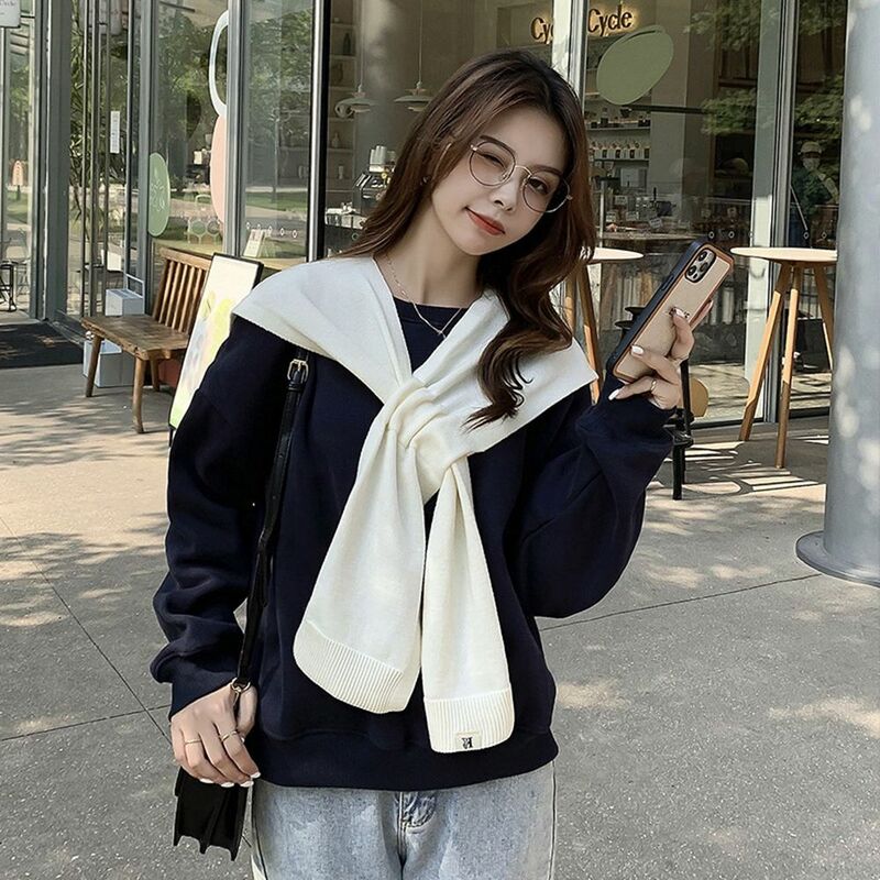 And Winter Scarf Accessories Cross Female Cashmere Shawl Solid Color Wraps Korean Style Scarves Knitted Wool Scarf