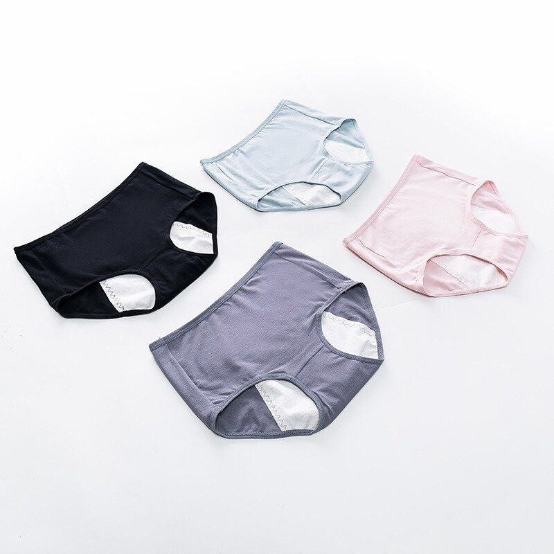 Pantalones cómodos de cintura media-alta para mujer, ropa interior a prueba de fugas, impermeable y transpirable, Color sólido