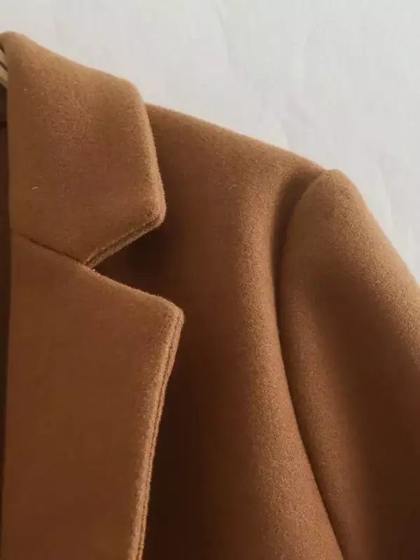 Jaket wol multiwarna wanita, atasan Luaran Lengan Panjang Vintage modis baru musim dingin 2023