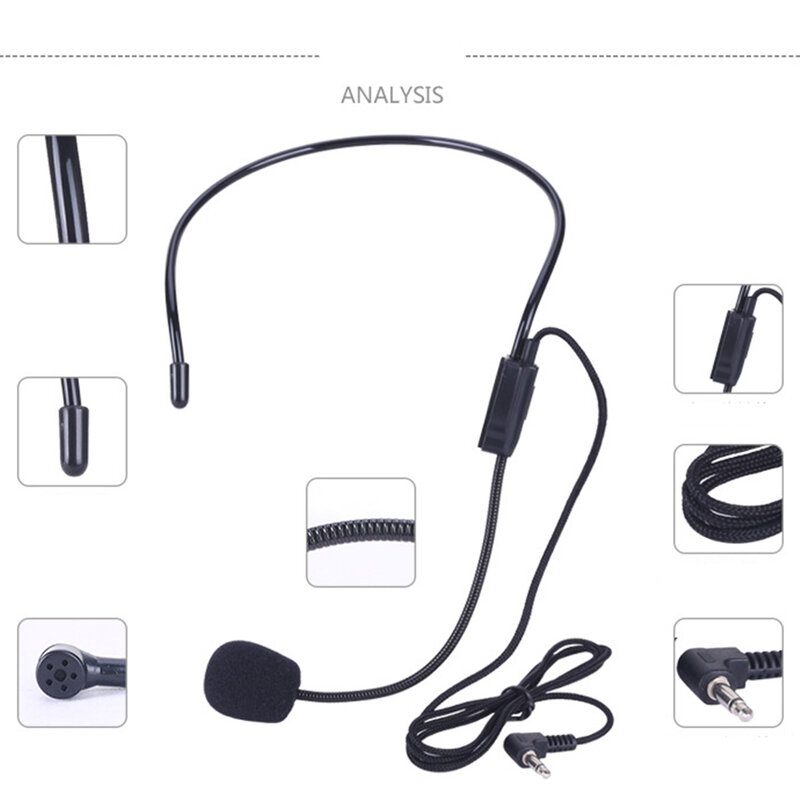 Micrófono Flexible para auriculares, conector de 3,5mm, grabación de sonido clara, directividad cardioide, accesorios ligeros para instrumentos de música