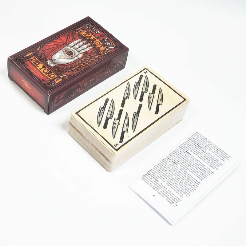 12*7cm Tarot Del Toro: talia tarota i przewodnik inspirowany światem Guillermo Del Toro 78 sztuk kart z przewodnikiem