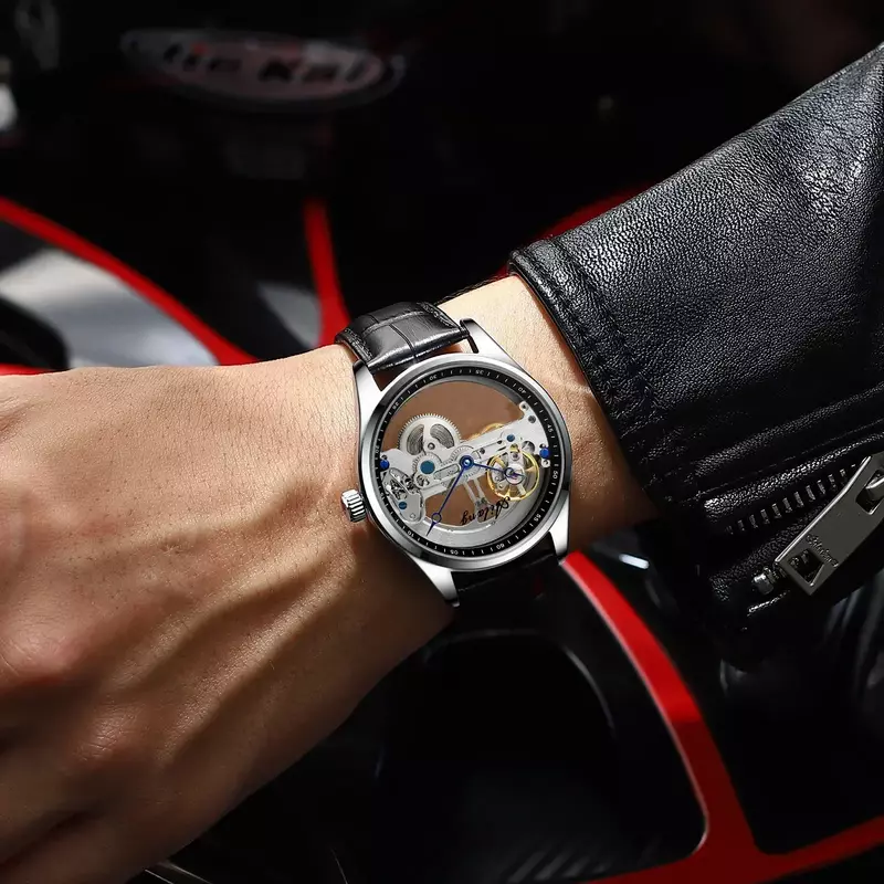 2022 nuovo orologio meccanico automatico da uomo sportivo double sided hollow design orologio impermeabile orologio da uomo d'affari