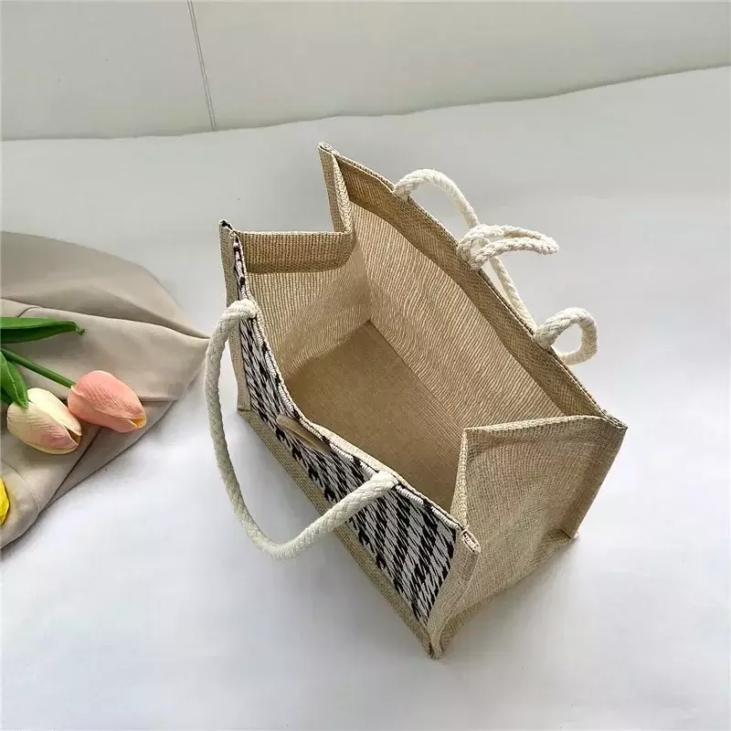 Ins Lunch Bags for Women Houndstooth Small Lunch Bag Food Storage Tote Bag Functional Portable Travel Picnic Outdoor Lonchera
