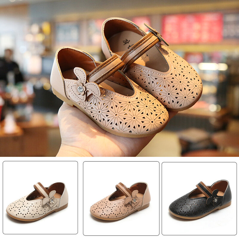 Sepatu Princess untuk bayi perempuan, sepatu sandal Princess berlubang kasual imut, Sepatu Musim Panas 2024 untuk bayi perempuan