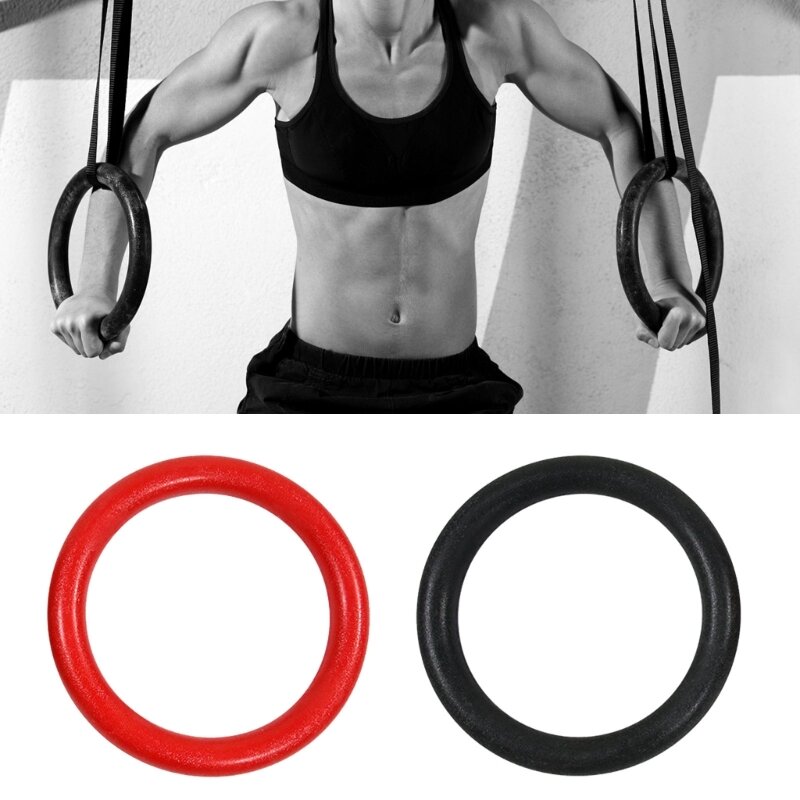 อเนกประสงค์ยิมนาสติกแหวนออกกำลังกายกล้ามเนื้อ Up Strength Training Fitness Ring NonSlip Pull Up Gym Ring for Men Wowen