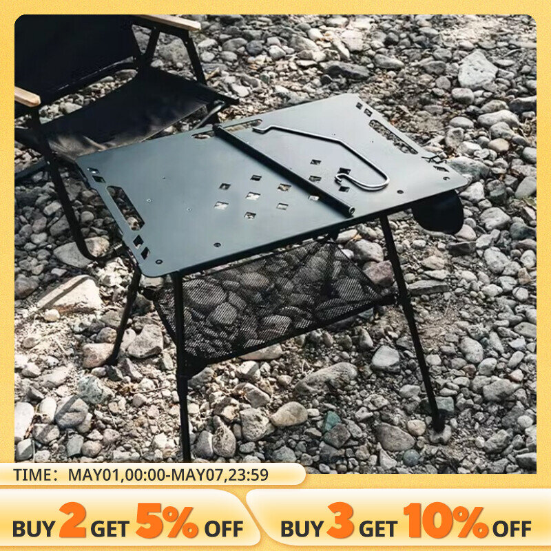 Westtune-多機能キャンプテーブル,折りたたみ式,アルミニウム合金,調整可能,屋外用
