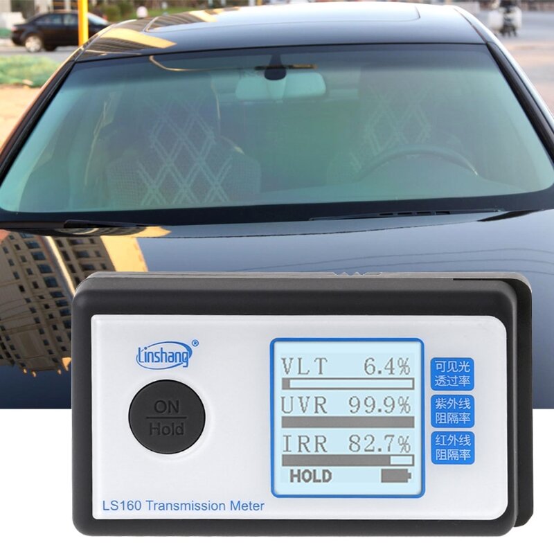 Portable Solar Film Transmission Meter Test Window Tint UV IR Rejection Visible Light Transmittance with Storage Pouch