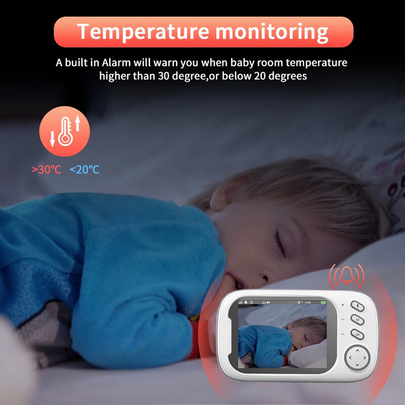 Cdycam-Monitor de vídeo inalámbrico para bebé, cámara de seguridad con visión nocturna, monitoreo de temperatura, Audio bidireccional, 3,5 pulgadas, nuevo