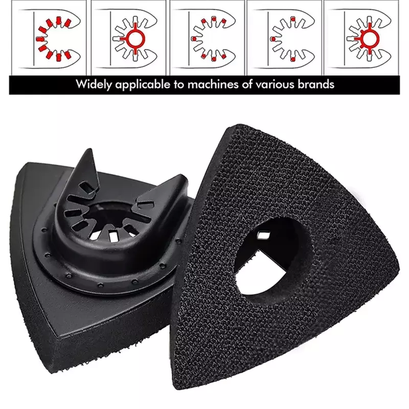 Tampon de ponçage triangulaire pour outil électrique, outil oscillant, doigt de papier abrasif, convertible, crochet et boucle, 180mm, 90mm, 93mm