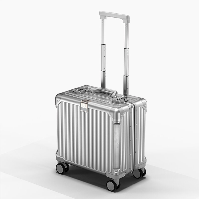 Чемодан из алюминиево-магниевого сплава для мужчин и женщин, Дорожный чемодан с телескопическим спиннером, размер: 43-25-40 см, 2023