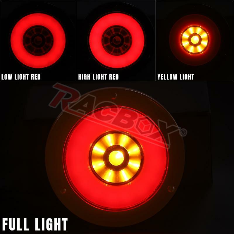 Luz trasera LED redonda de 4 pulgadas, lámpara de freno roja alta y baja, luz de advertencia de conducción trasera para camión, Tractor, remolque, autobús, barco, camioneta RV