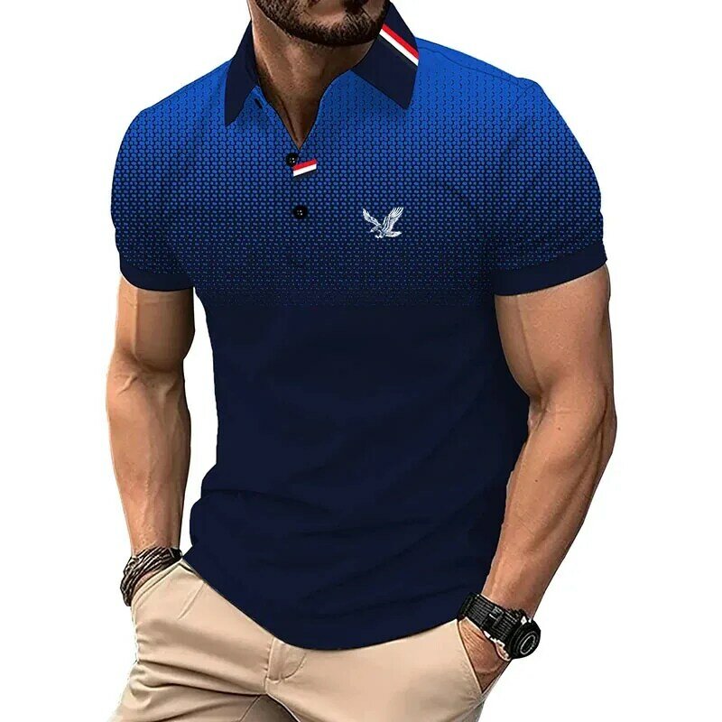 Мужская рубашка-поло, летняя повседневная модная спортивная футболка с коротким рукавом и отложным воротником, мужская одежда