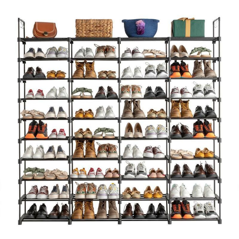 Estante de almacenamiento para el hogar, organizador de zapatos de 10 niveles, 80 pares, ahorro de espacio de pie