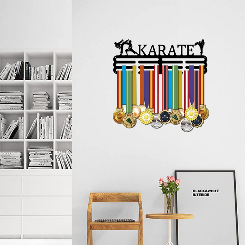 Espositore per medaglie di Karate espositore per medaglie di gara sportiva di Karate giapponese per Display a nastro medaglia da competizione regalo per atleta appeso