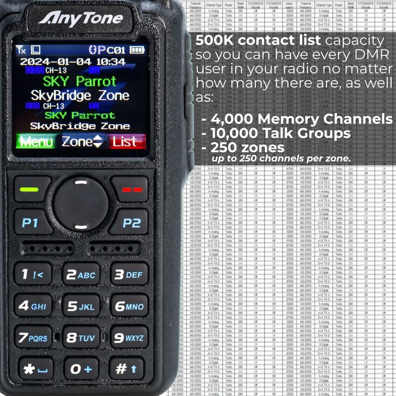Dwuzakresowy DMR/Analog 7W VHF, 6W UHF-bezpłatny kurs szkoleniowy za 97 USD-Bluetooth PTT