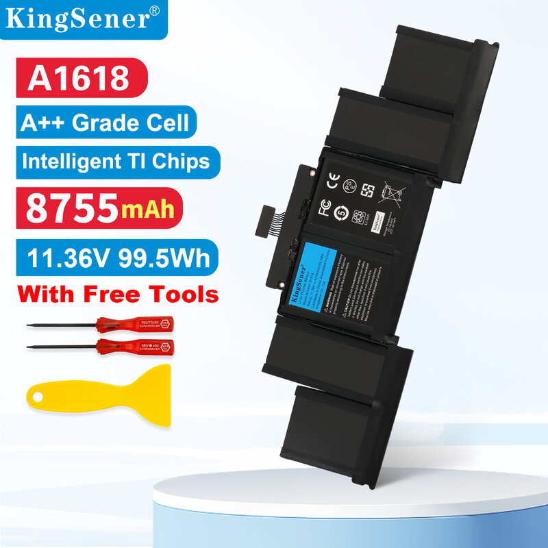 KingSener Baterai 11.36V 99.5Wh A1618 untuk Apple MacBook Pro 15 "Retina A1398 2015 Tahun 020-00079 MJLQ2LL/A MJLT2LL/A dengan Alat