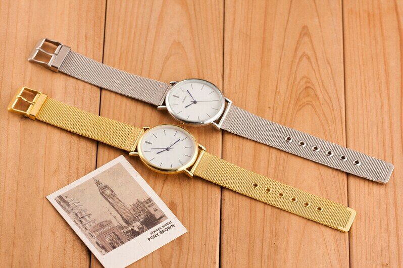 유명한 실버 캐주얼 제네바 쿼츠 시계, 금속 메쉬 스테인레스 스틸 원피스 시계, Relogio Feminino 핫 시계, 선물용 신제품