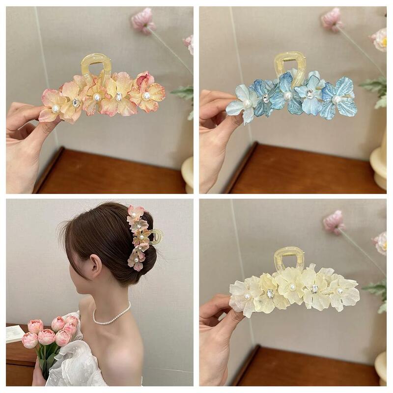 Garden Style Fresh And Sweet All Flowers Grab Clip Hairpin Atmosphere Head Back Clip Level Appearance Hair High Accessorie K6G0