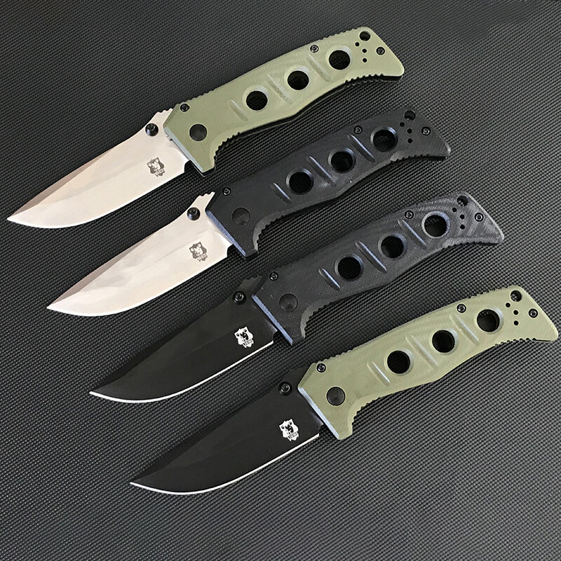 High Quality Liome 273 Tactical Folding Knife G10 Handle Stone Washing Blade Outdoor Camping Survival Pocket Knives EDC Tool