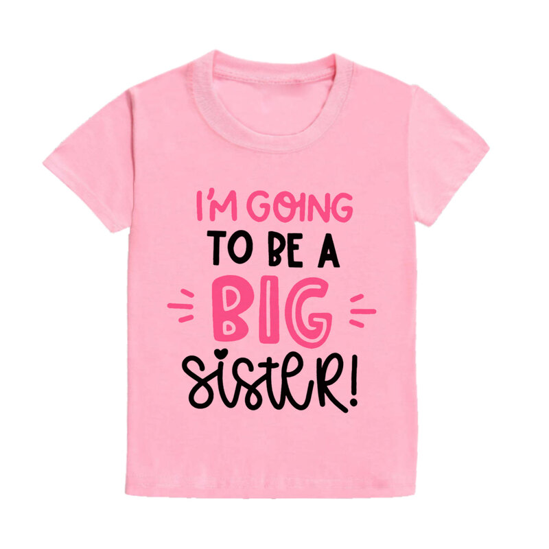 Mam zamiar być starszą siostrą T-shirt dziecko ogłoszenie duża siostra rodzeństwo ubrania topy maluch tęcza koszula dziewczyna dzieci odzież