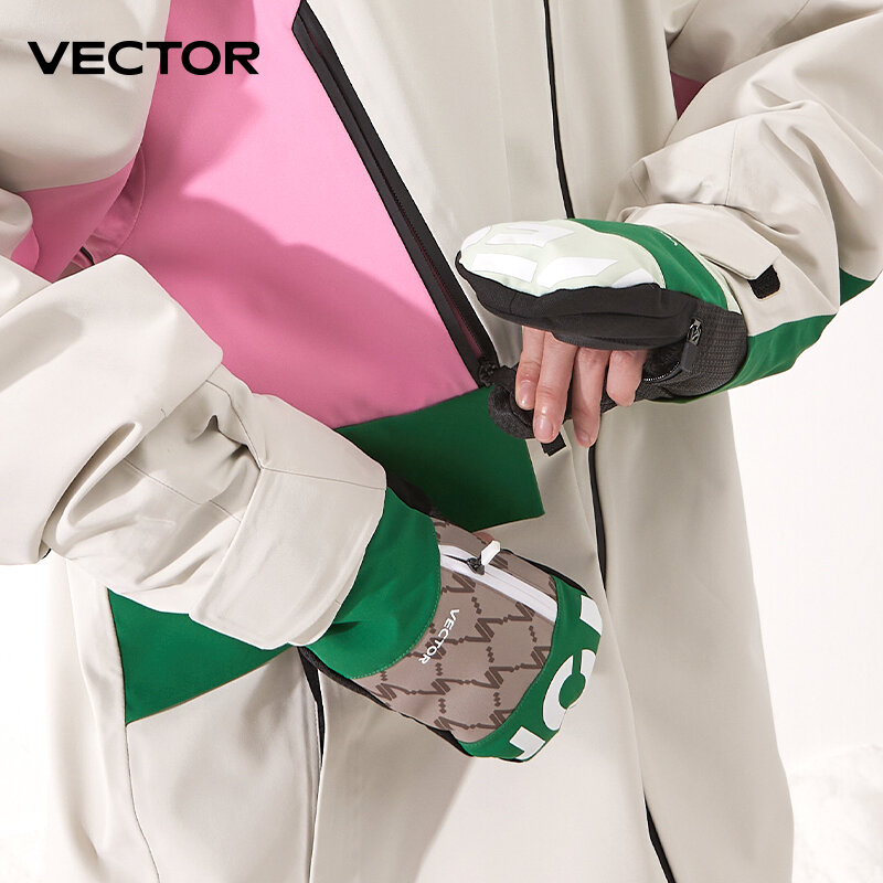 Векторные женские и мужские наружные двухслойные перчатки для сноуборда из кевлара водонепроницаемые износостойкие полусъемные перчатки 3 м из хлопка