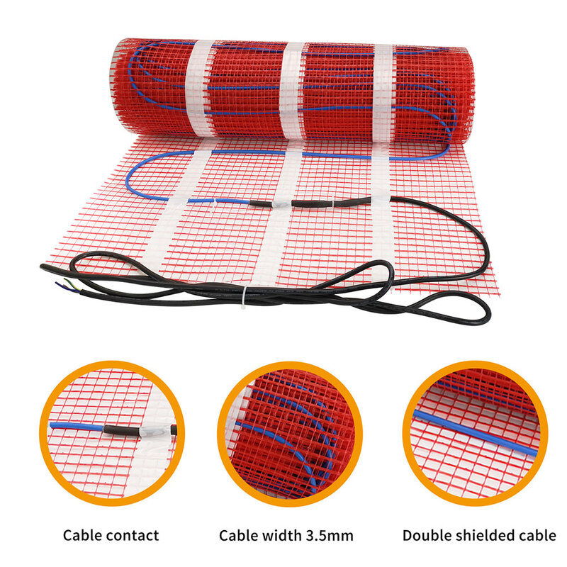 Electric Floor Heating Pad  Fully Grounded and Reinforced with Aramid Fibers  Shielded Design for Reduced Electromagnetic Fields