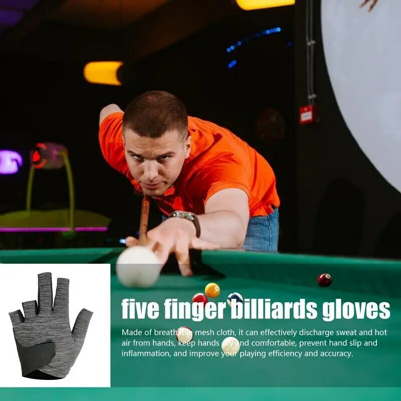 Billiards Show Mittens Non-Slip Left Hand Mittens For Billiards Men's Stretchable Billiards Mitts For Performance Billiards