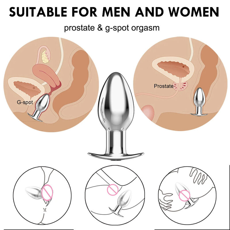 Wireless Remote Metal Anal Vibrator Man Prostate Massager Female Vagina Stimulator Dildo Butt Plug Adults Sex Toys for Couples