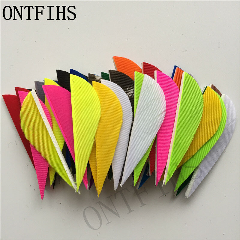 100 Pcs New 2 Inch Feather Arrows Parabolic Turkey Feathers Archery Accessories Fletches Water Drop Fletching For Hunting Arrow