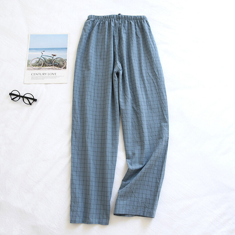Pantalon de pyjama à carreaux pour hommes, pantalon de surintendant ajusté, vêtements de maison, style mince, grande taille, printemps, été, 2024