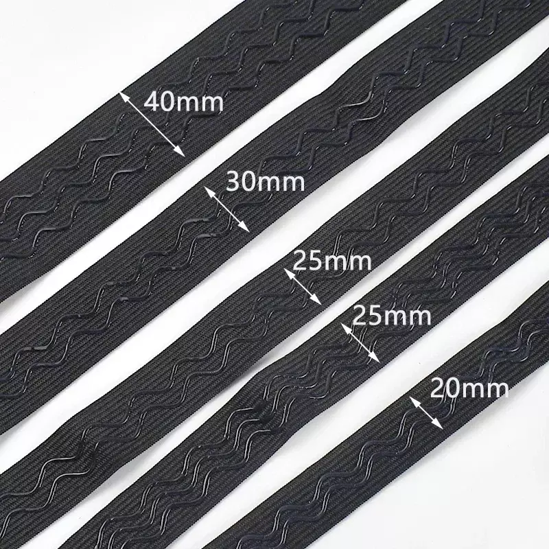 Meetee 2/5/10meters 2-4cm Non-slip Elastic Band Wave Silicone Rubber Webbing Belt DIY Sport Clothes Wrist Guard Sew Accessories
