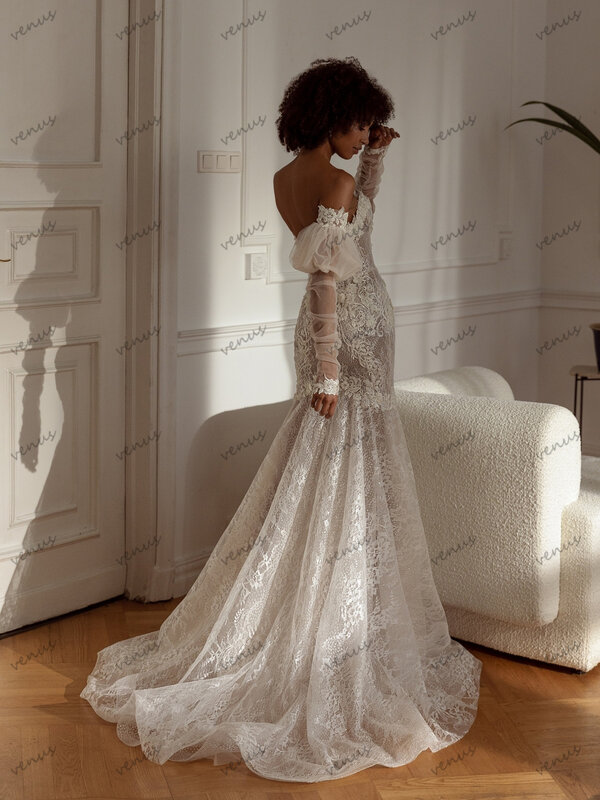 Exquisite Wedding Dresses Gorgeous Bridal Gowns Lace Appliques Sheath Mermaid Floor Length Robe For Bride Vestidos De Novia 2024