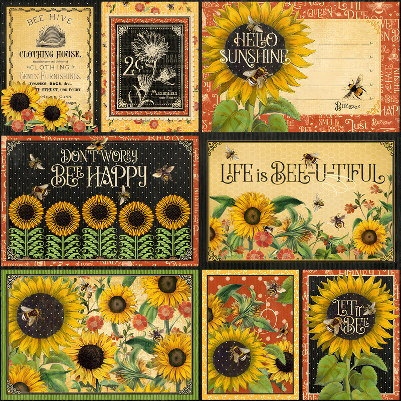 8Pcs/Pack Vintage Little Bee Sticker DIY Craft Scrapbooking Album Junk Journal Decorative Stickers