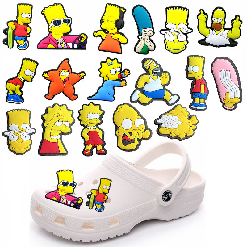 Single Sale 1pcs Cartoon Funny Shoe Charms PVC Accessories DIY Shoe Decoration For Clog Sandal Kids X-mas Gifts