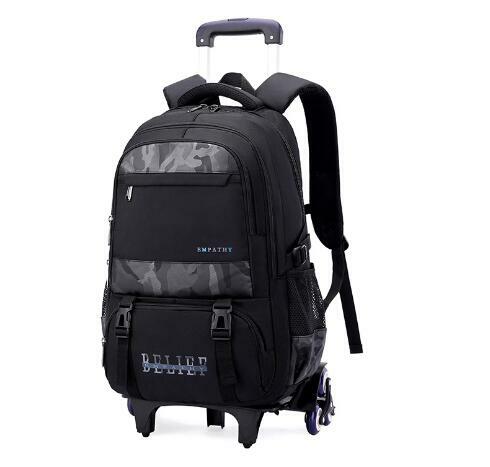 Детский рюкзак на колесиках для мальчиков, школьная сумка на колесиках 17 дюймов, школьный ранец с тележкой