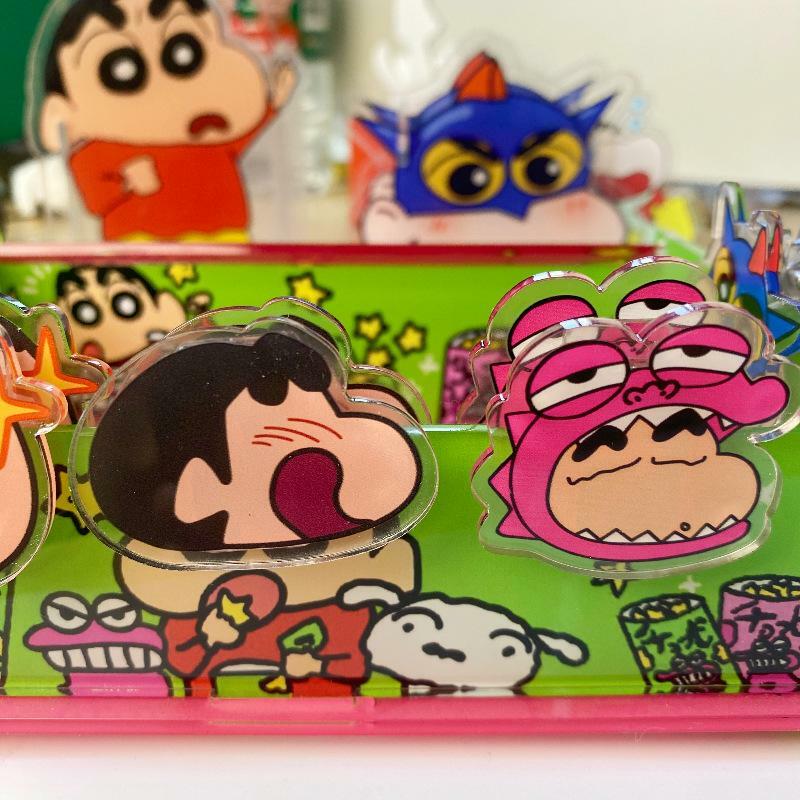 2024 New Cute Kawaii Crayon Shin-Chan Pp Clip Memo Clip Acrylic Clip Double Sided Clip Multifunctional Anime Gift Toys For Girls