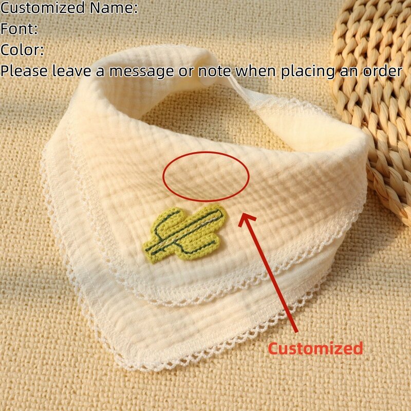Toalla de Saliva de muselina para bebé, Babero con nombre personalizado para regalo de Baby Shower, paño para eructar