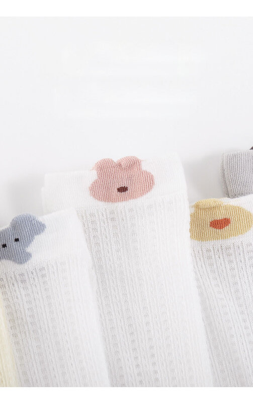 3 paia/lotto calzini lunghi per bambini calze per neonati calze estive Ultra sottili in rete per neonati calzini in cotone per bambini con coniglietto dei cartoni animati