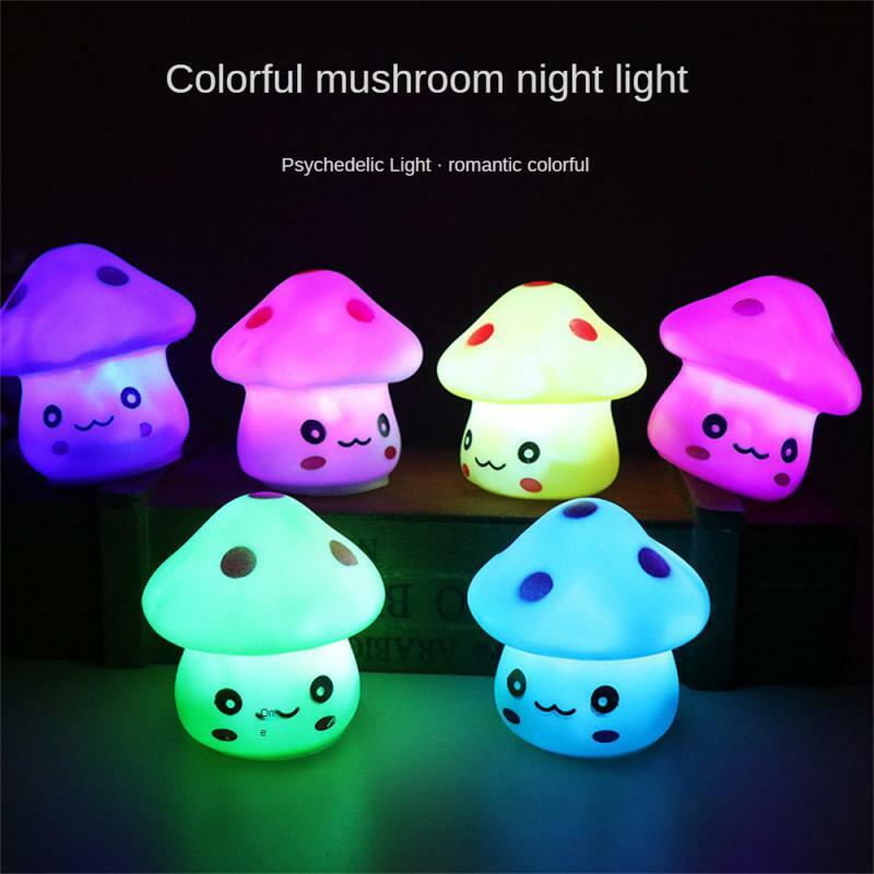Mini iluminação decorativa do cogumelo, favorável ao meio ambiente, lâmpadas plásticas da tabela do sono, decoração home, resistência longa