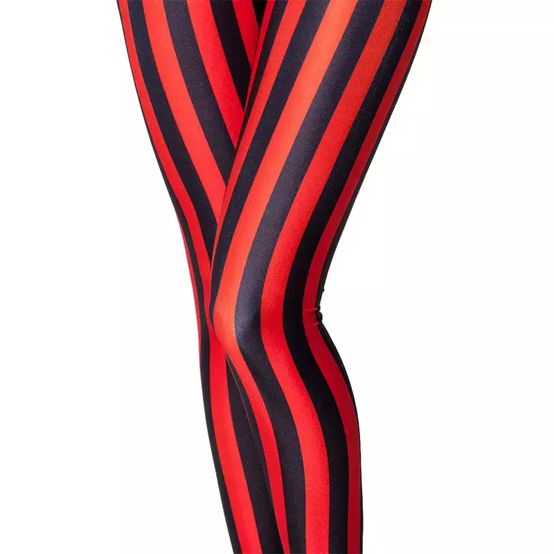 Женские леггинсы в полоску, модные черно-красные леггинсы в Вертикальную Полоску, с принтом молочной зебры, спандекс