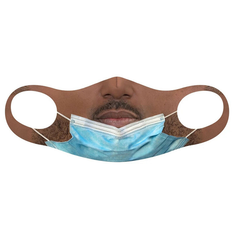 Маска для взрослых в стиле розыгрыша для мужчин и женщин маска для лица с принтом Новая длинная моющаяся многоразовая дышащая удобная маска