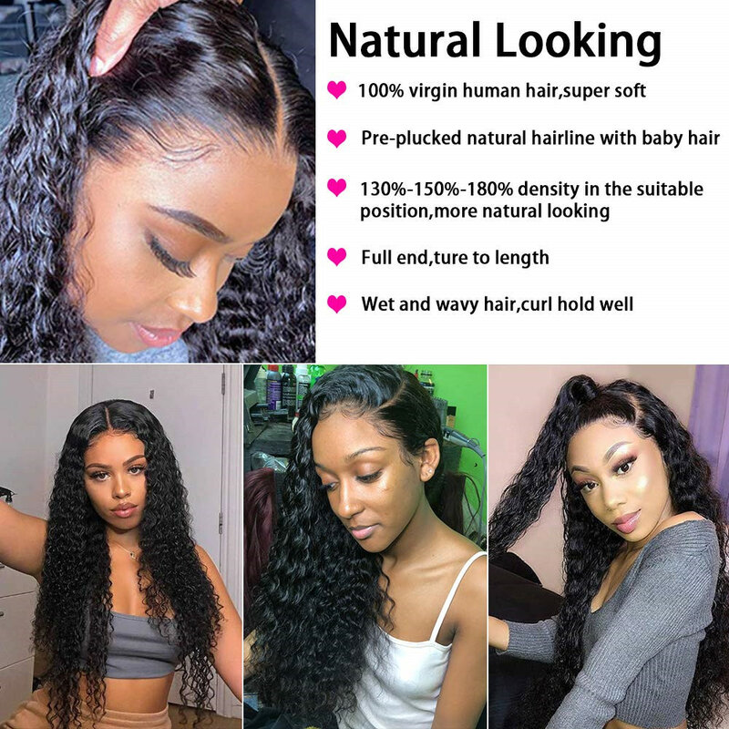 Loose Deep Wave 13x6 HD Lace Frontal Wig Brazilian Transparent 13x4 Lace Front Wigs For Women Curly Lace Frontal Human Hair Wigs