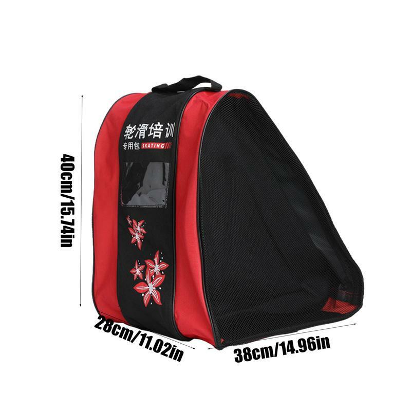 Skating Shoes Bag Girls Boys Ice Roller Skates Waterproof Shoes Bag Kids Adults Skates Bag With Three Compartments For Training