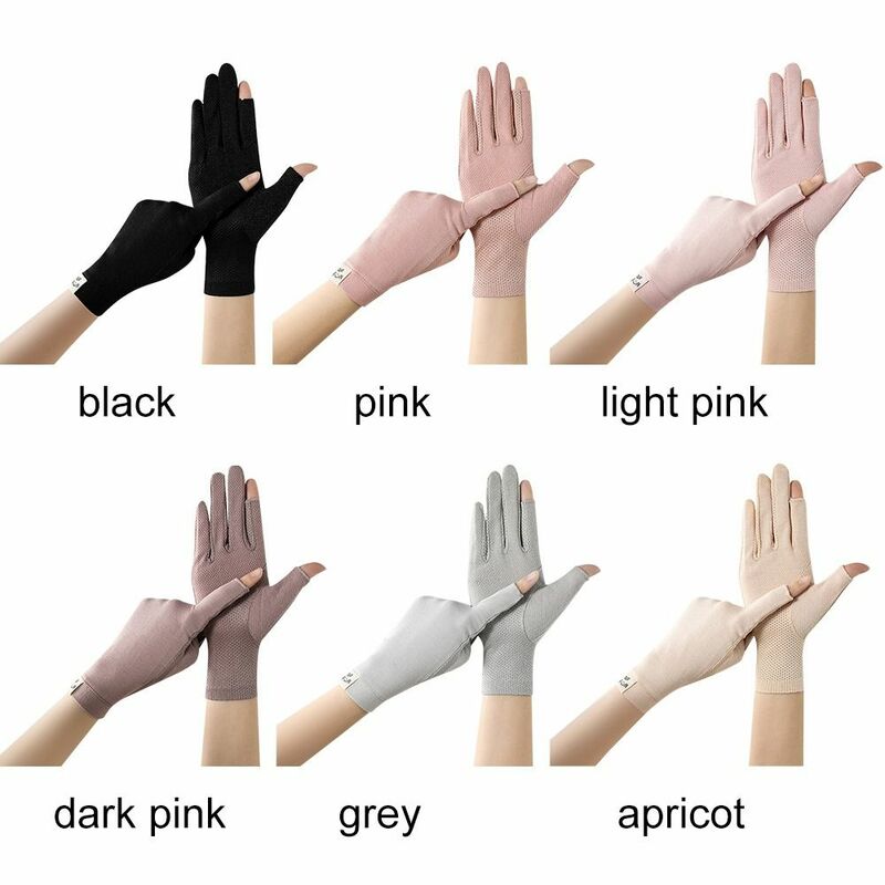Sarung tangan wanita layar sentuh anti UV, sarung tangan berkendara tipis, sarung tangan anti UV
