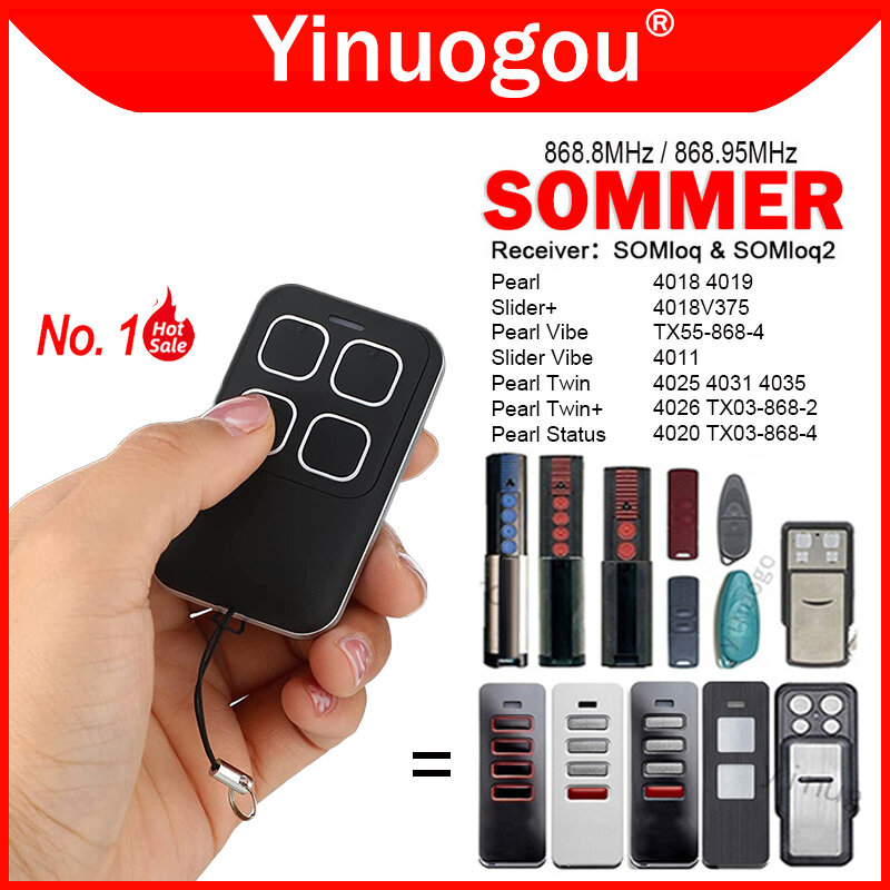 SOMMER Pearl – télécommande de porte de Garage S11925-00001 MHz, télécommande de remplacement, SOMloq2 4018V000 4018V003 4018V001 4018V020 S10019-00001 868